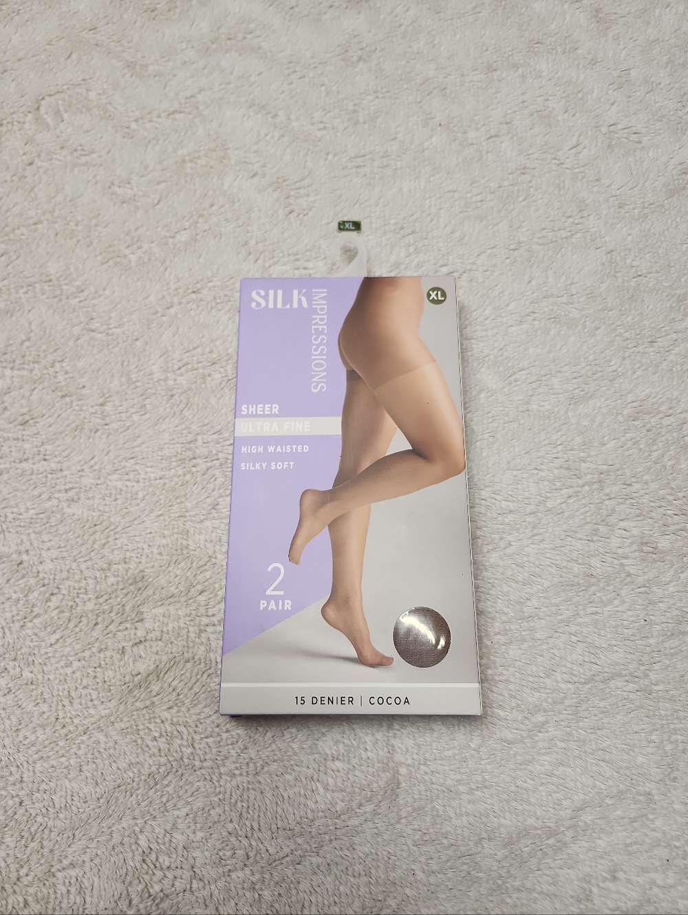 New Silk Impressions Sheer Hosiery in Cocoa Tone, 2 Pair Size XL
